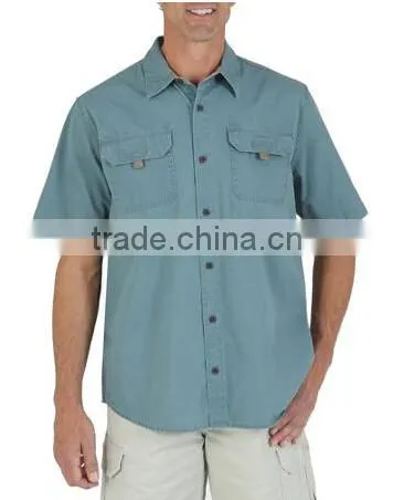 Men's Short Sleeve Canvas Fashion Shirt