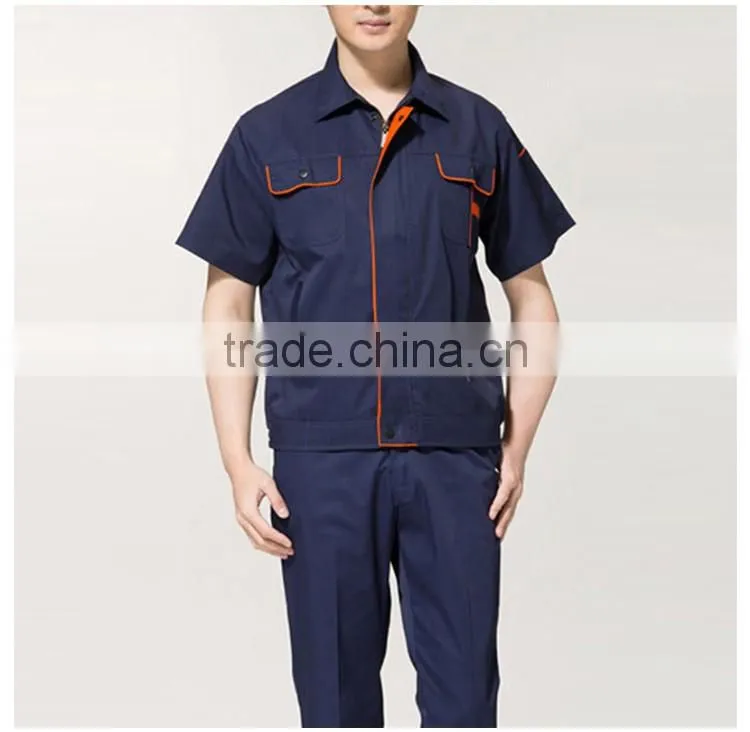 Short-sleeved Navy Blue Work Clothes Factory Workshop Suit