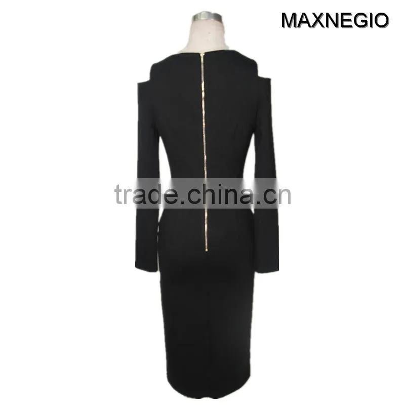 Plain Dyed Technics Long Sleeve New Ladies Winter Dress