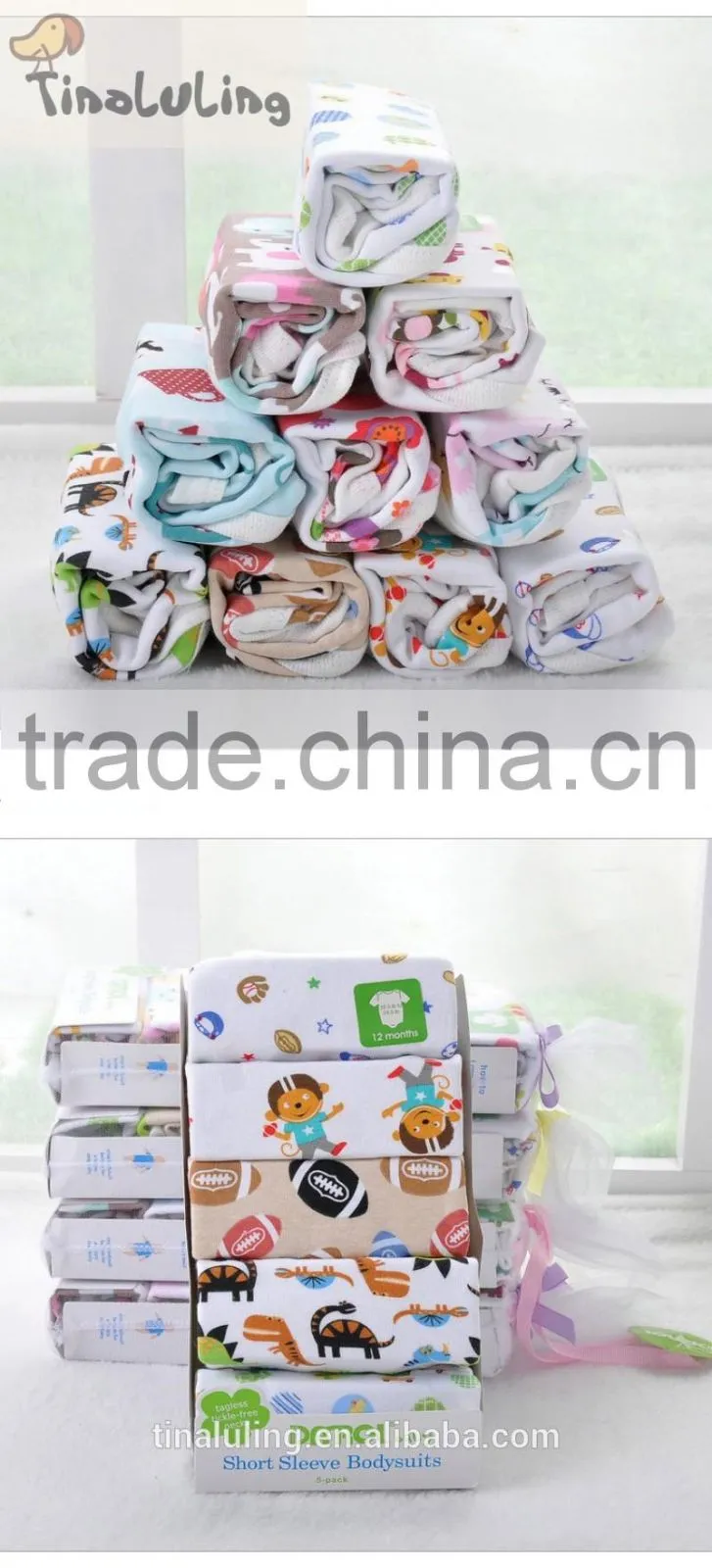 2015 top fashion Unisex 100% cotton wholesale baby bodysuits newborn baby clothing ,Infant rompers