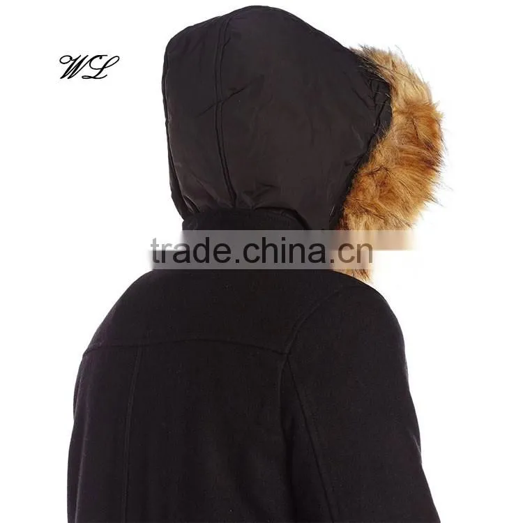 Custom winter plain Wool Utility hooded coat and jacket