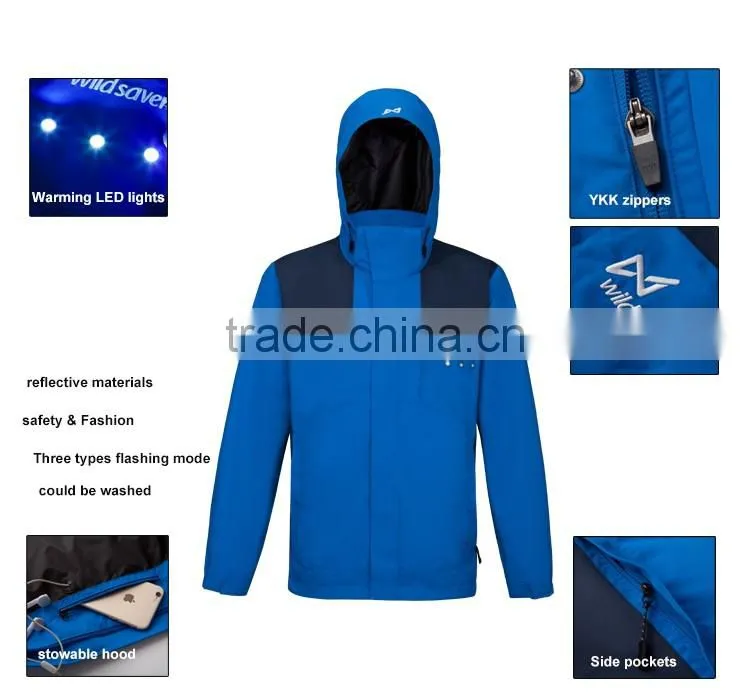 Fashion waterproof winter running hiking custom windbreaker jacket