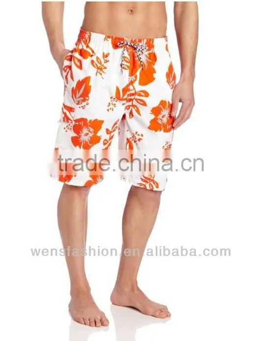 Men's Woven Metallic Flower Swimming Short Pants