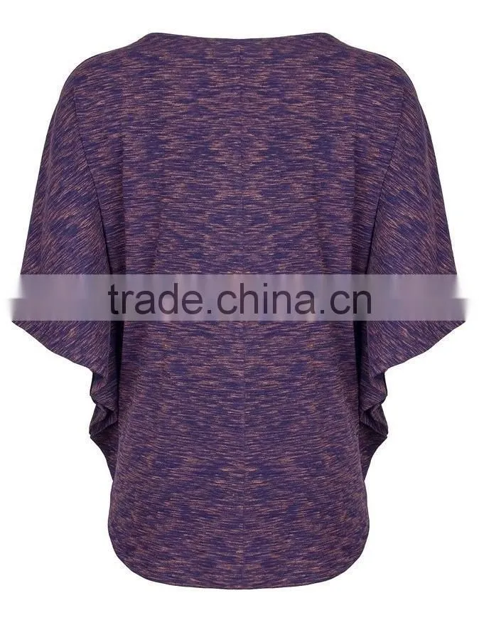 Women's sexy purple maroon charcoal grey bat t shirt