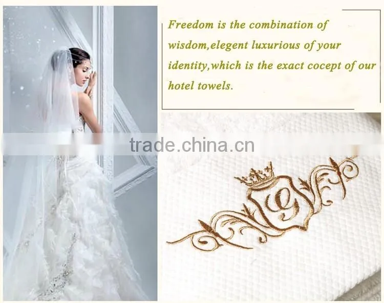 China factory wholesale white embroidery logo face hotel towel
