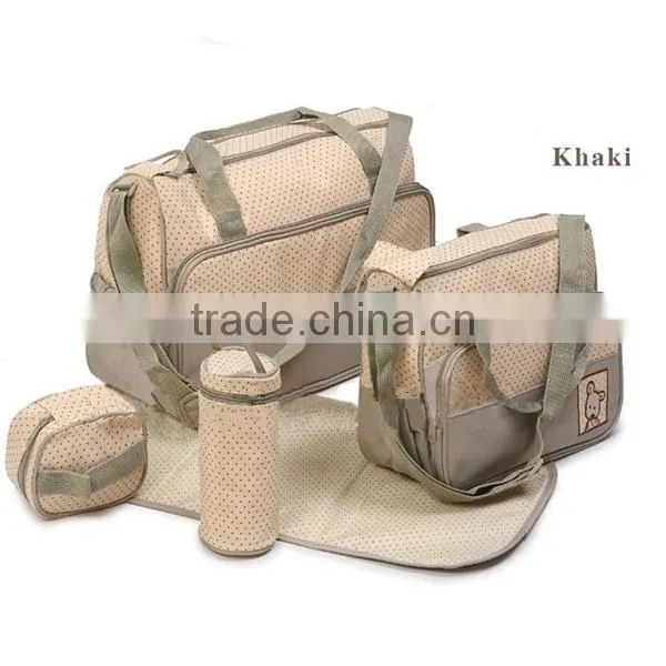 Pink 5pcs Multi-Function Baby Diaper Nappy Bag/Mummy Changing Set Handbag
