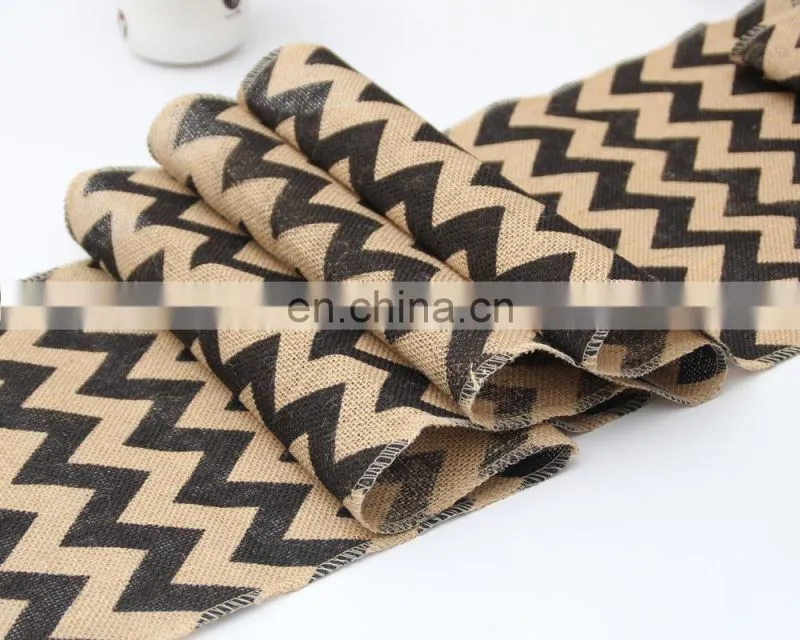 Wholesale Raised Grain Flax Table Runner Chevron