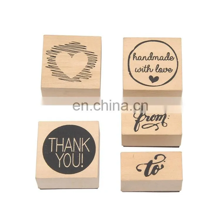 5pcs Card Making Kids Rubber Stamp Printer Stamp Ink Pad