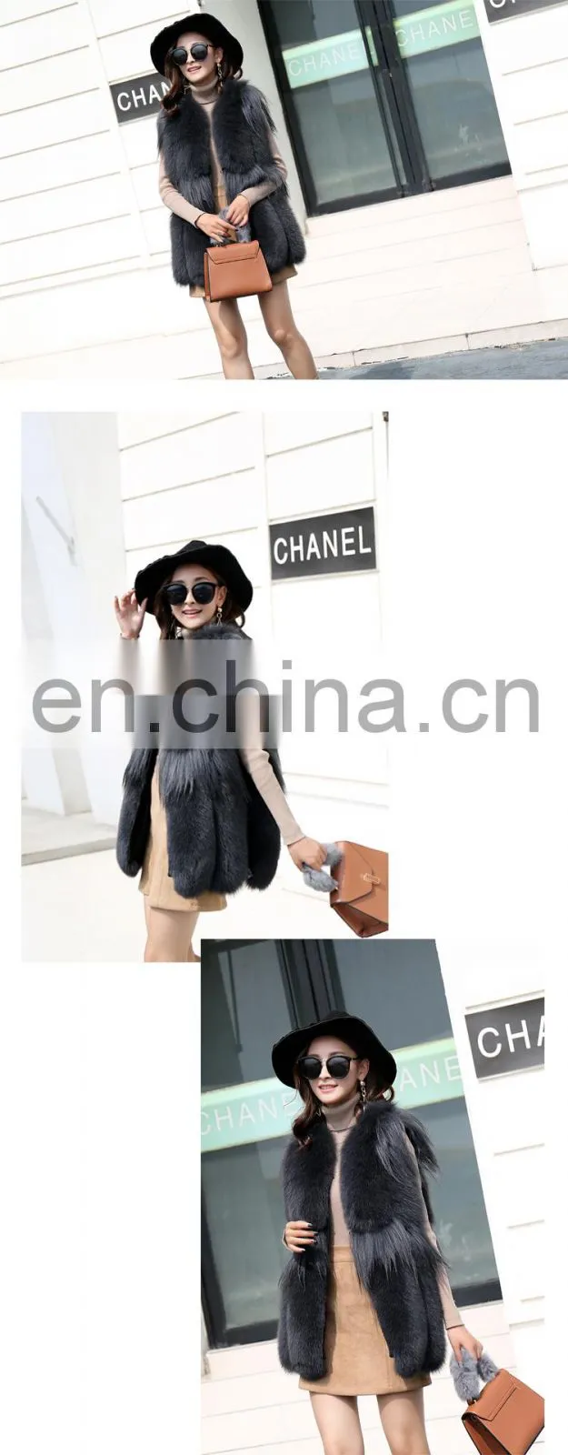 2017 Fashionable Beautiful Women Winter Real Fox Fur Fashion Vest