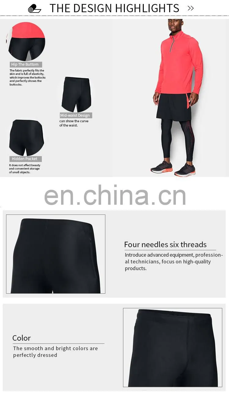 workout nylon black elastic fitness winter sublimated cycling sport gym running compression tights men