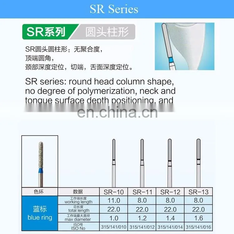High quality Dental Diamond burs compatible with mani diamond bur