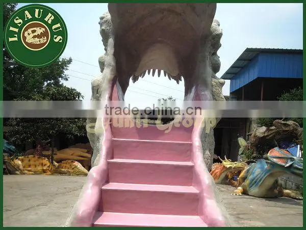 Lisaurus-LA Dinosaur park theme park amusement park cute fiberglass slide