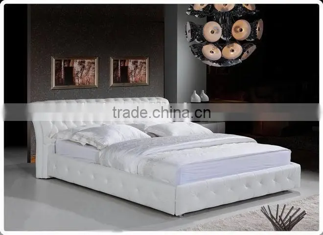 European style soft leather bed in home furniture