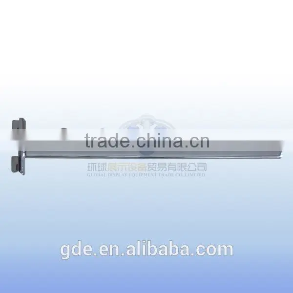 Metal chrome waterfall store display hook with for slotted channel