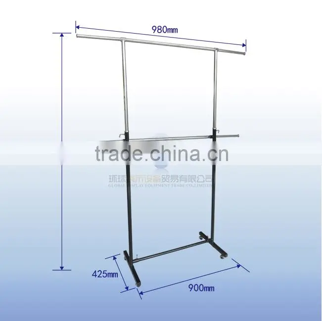 wholesale metal collapsible single bar clothes rack