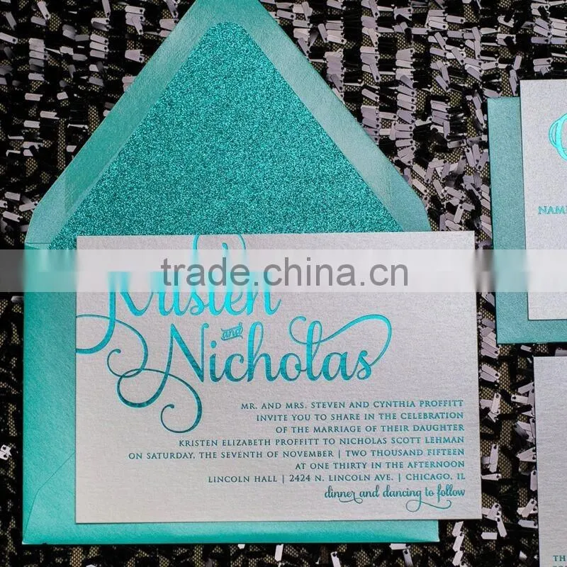 High Quality Luxurious Royal Glitter Wedding Card Design