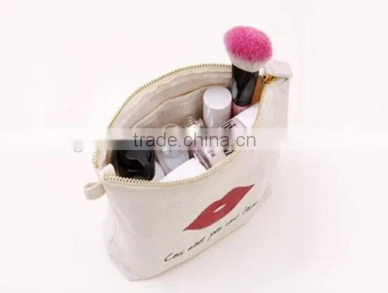 Wholesale Zipper Storage Canvas Makeup Bag Beauty Case Cosmetic Coin Purse For women