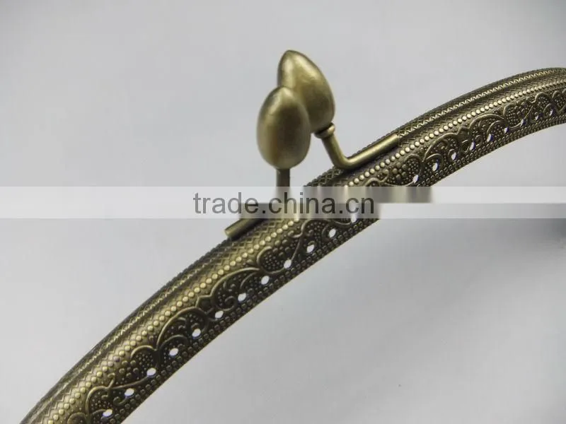 2014 NEW!Antique Brass DIY Metal Sewing Purse Frame DIY Purse Frame With Kiss Lock