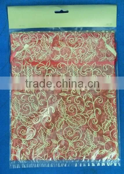 8*12cm gold organdy drawstring wedding/christmas/party gift bags china manufacturer for packing candy gift