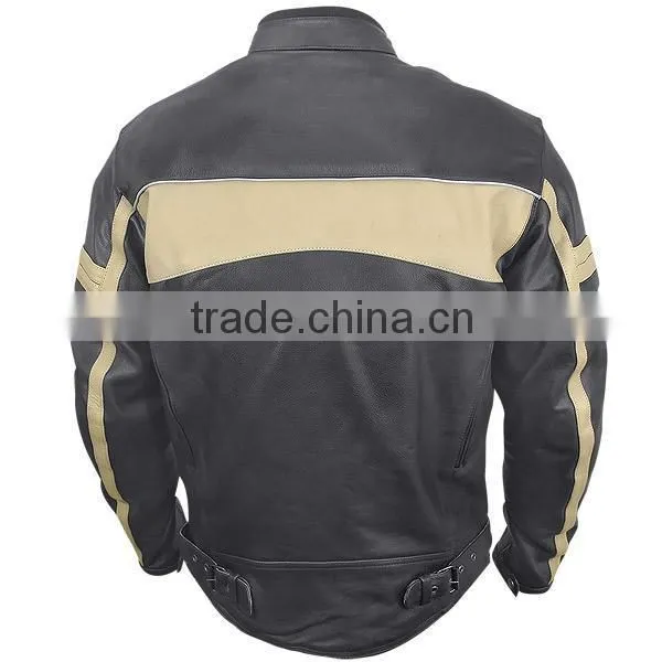 Leather motorbike jackets Men's Armored Leather Motorcycle Jacket