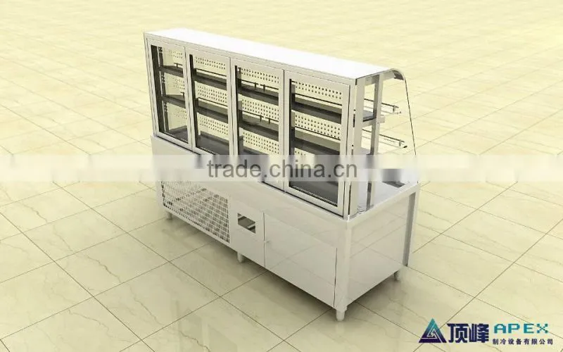 APEX restaurant air cooled showcase hot pot chafing dish refrigerated order dishes display cabinet