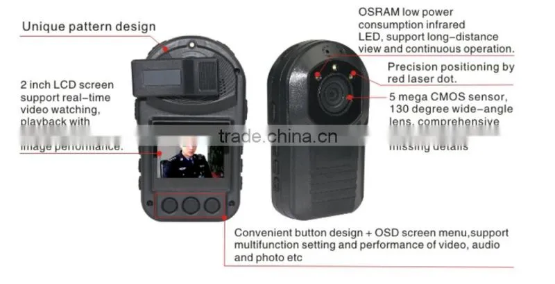 Police Video Body Worn Camera Recorder HD1080P Police DVR