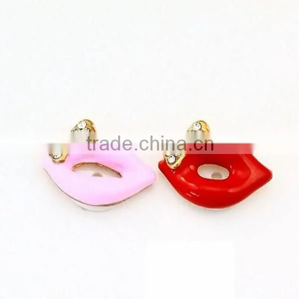 Cute Diamond Red Lips Button Stickers for iPhone 5s Stickers
