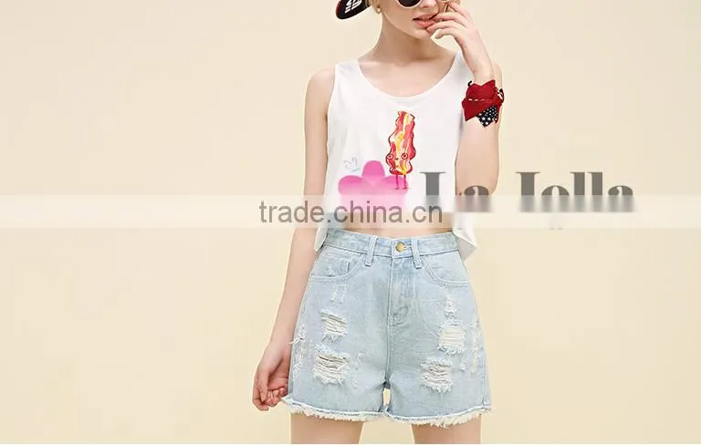 2016 Summer Blue Fashion Jeans New Style Short Trousers 245J