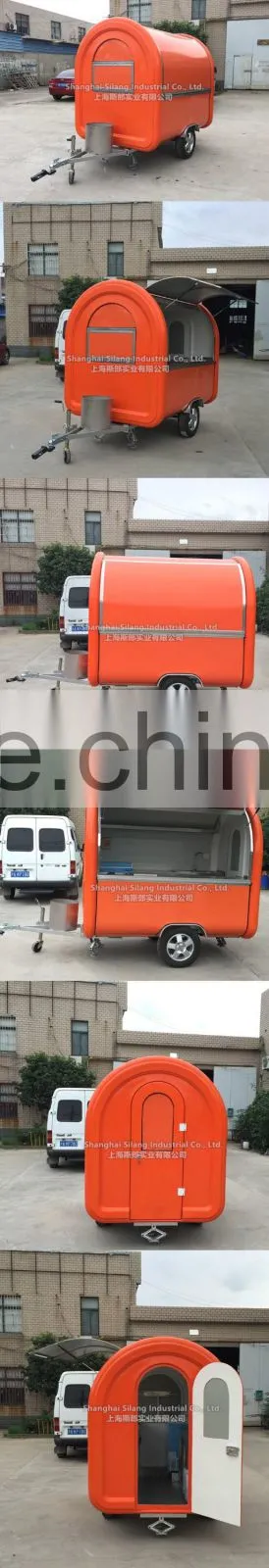 Orange 7.6*5.5ft Newest Food Trailer Food cooking van/Food Van Takeaway Trailer China's outstanding manufacturing plant In line