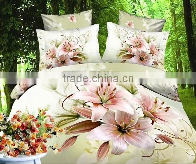 Factory printed polyesPlain Weaving printed polyester textile fabric for bed sheet /Wide width microfiber bed sheet fabric