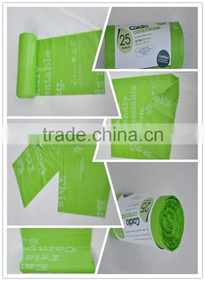 disposable biodegradable corn starch star-sealed waste bags