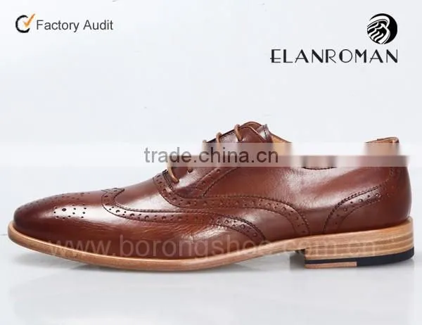 Top quality man formal shoe brogues shoes with soft leather sole