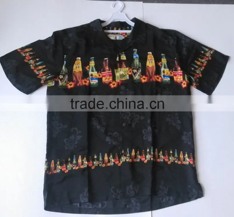 2014 In Stock Sample Summer Beach Shirt Hawaiian Shirt for Men