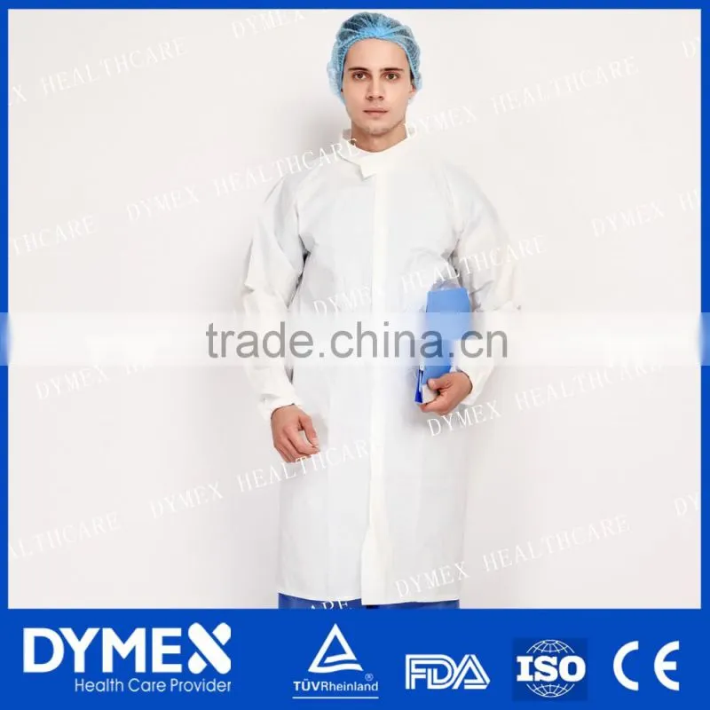 Disposable Nonwoven Fabric Knit Collar Lab Coats
