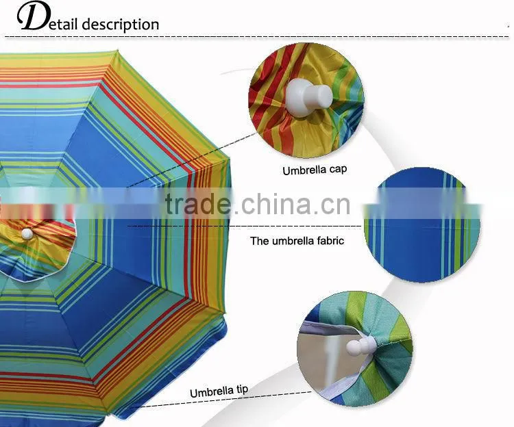 240CM*8K color bar fibre glass umbrella