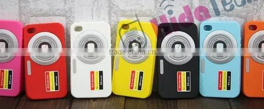 Silicone case for iphone 4 4g,Camera Pattern Soft Silicone Case for iphone4,mobile phone back cover case