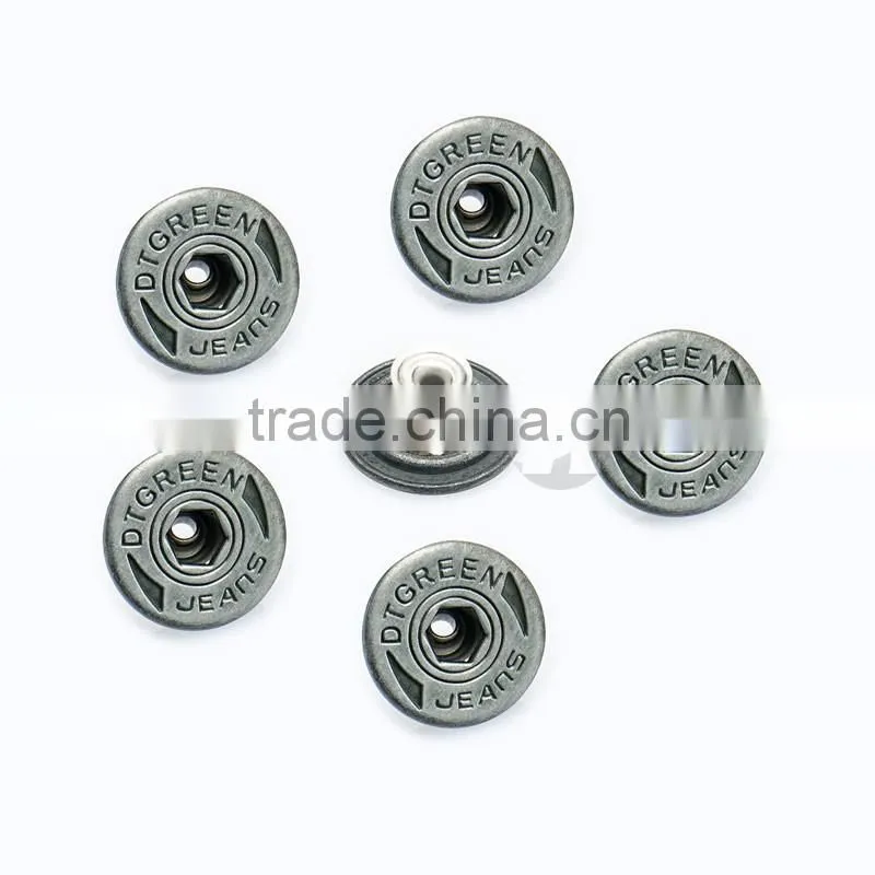 China OEM Custom Made Metal Pants Buttons