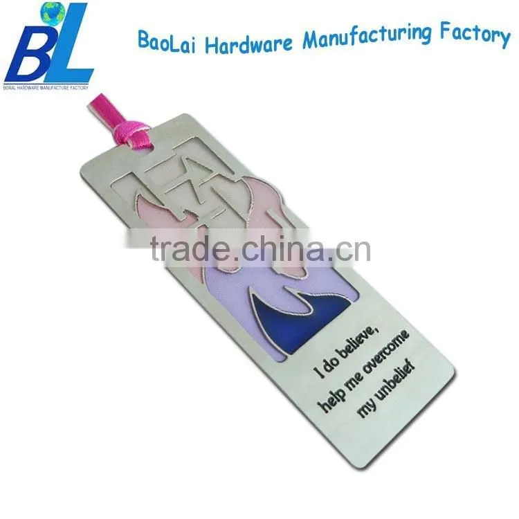 Business gifts type printed customized stainless steel bookmark