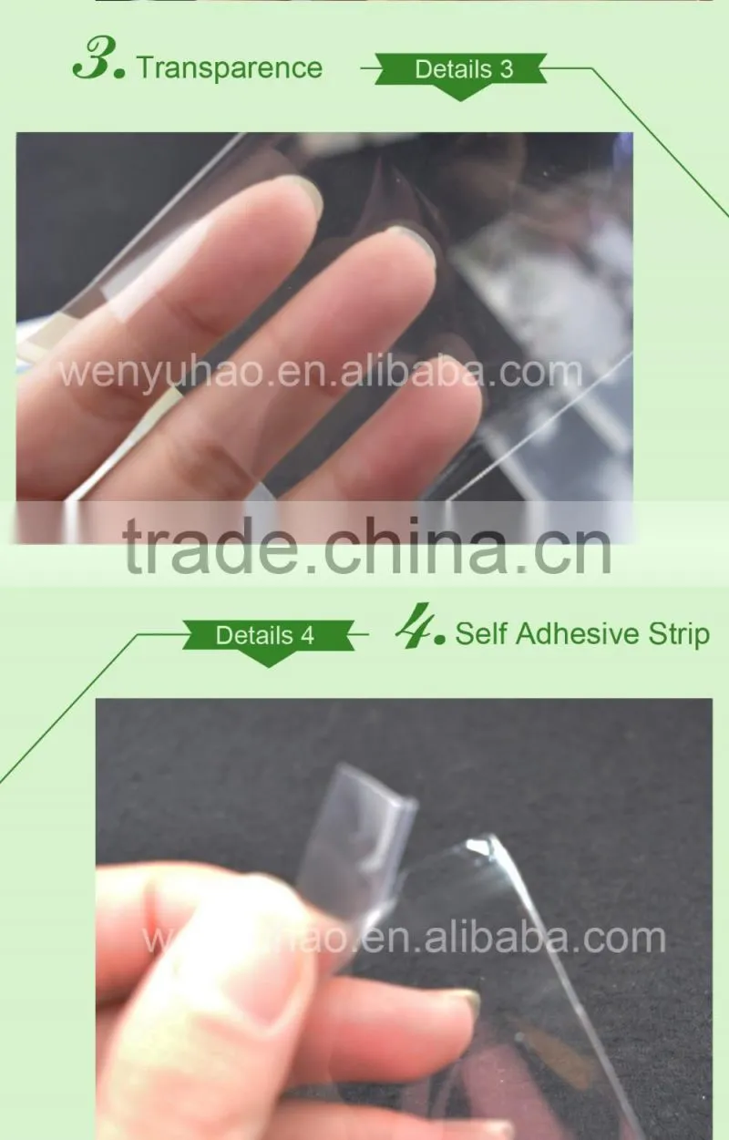 self adhesive cellophane transparent packing bag with printing , lamination material header bag