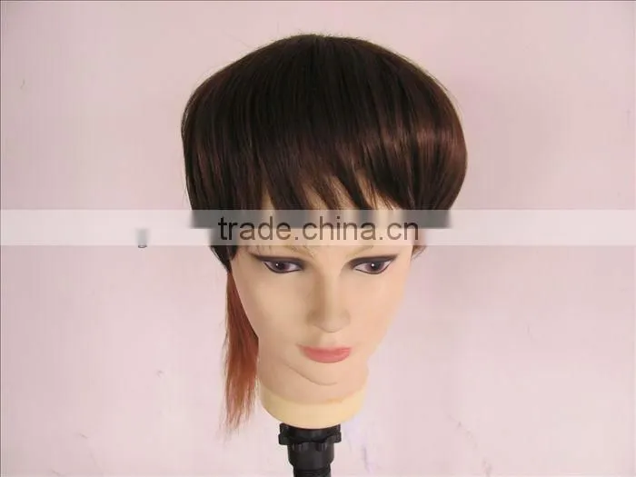 Heat resistant synthetic hair toupee