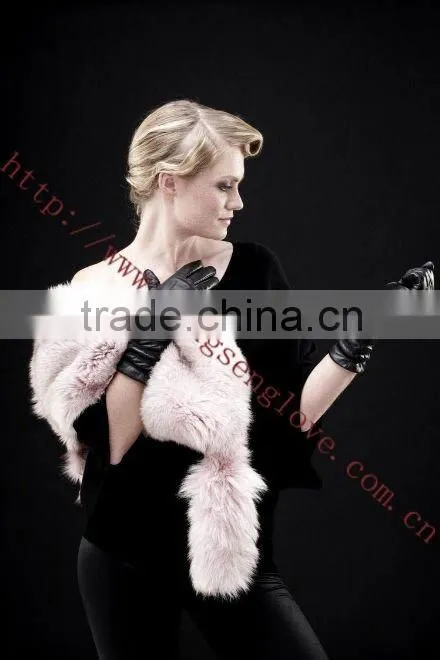 HS089 fashion leather gloves brown leather gloves