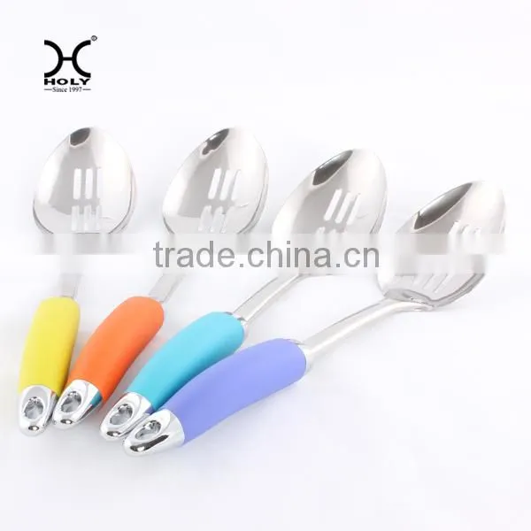 slotted spoon with 0range handle