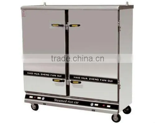 Stainless steel double door steam rice machine/steaming cars