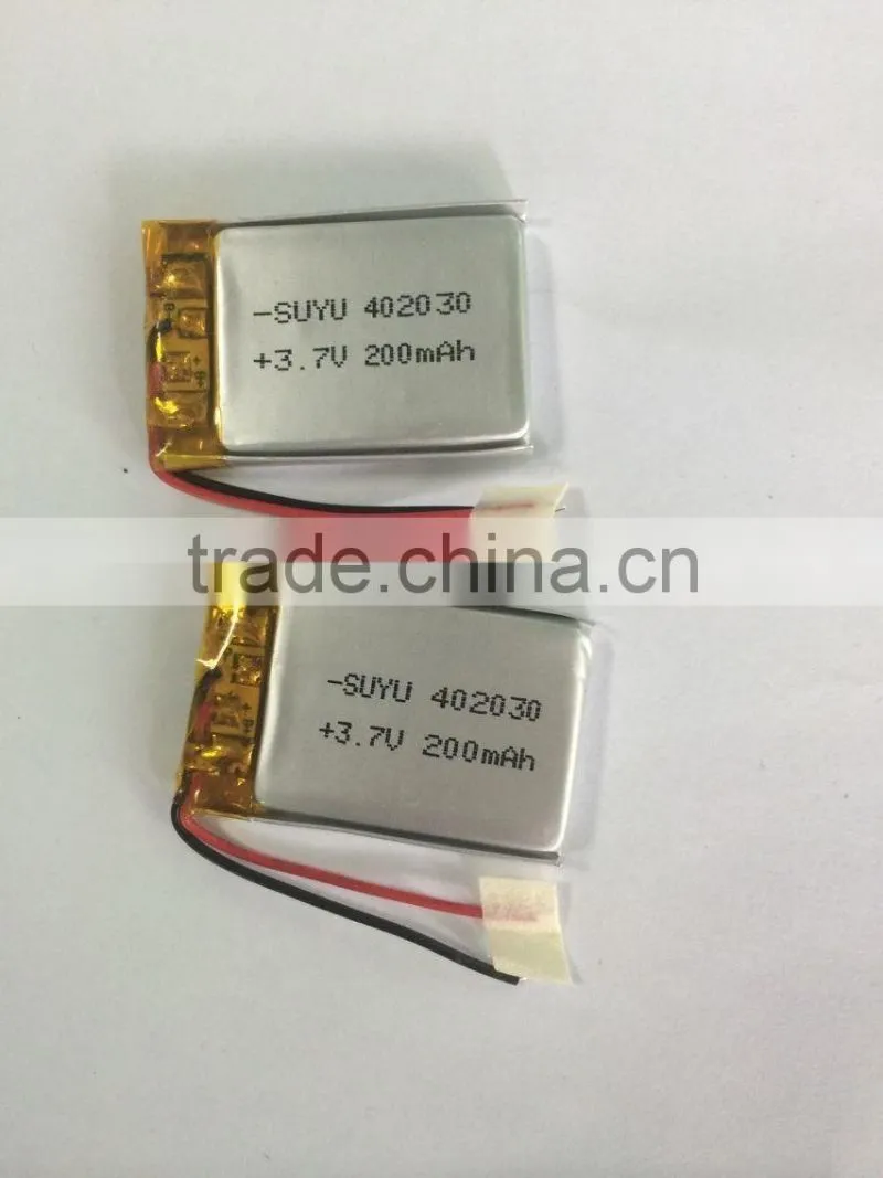 402030 li-ion battery 3.7v 200mah li-ion polymer battery