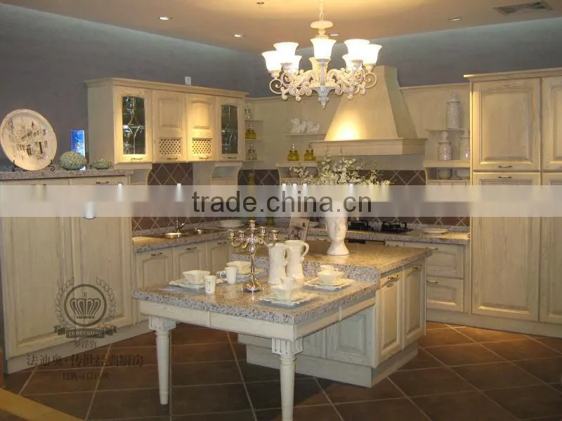 solid wood and stainless steel kitchen cabinet