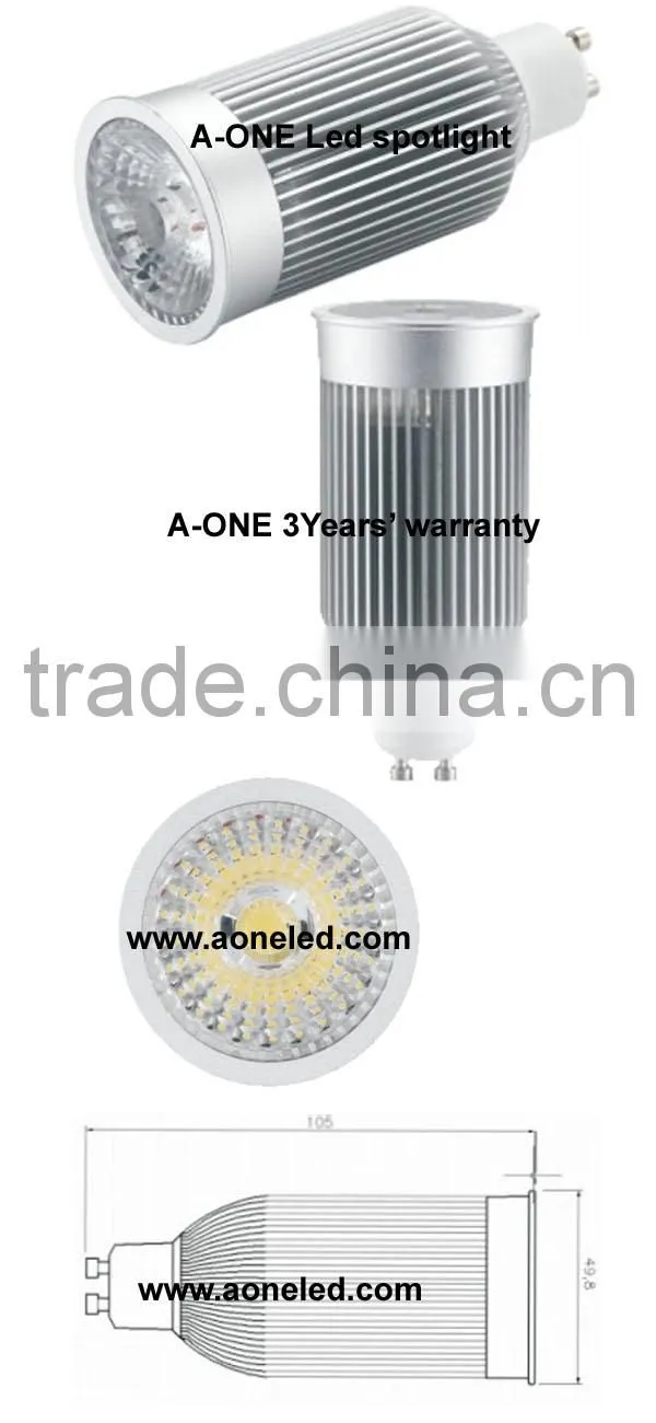 9W COB led spotlight warm white 3 years warranty