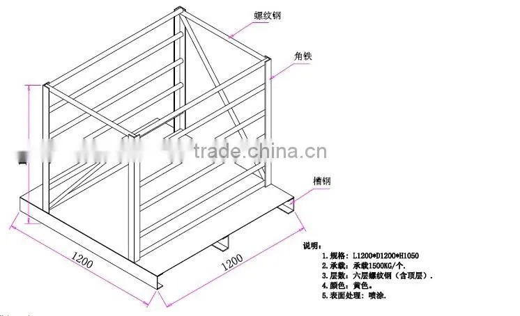 China manufacturer steel foldable pallet export sizes