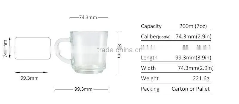 Drink tea glass cup with handle