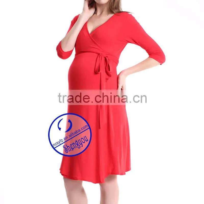 Custom spandex bamboo fiber maternity dresses