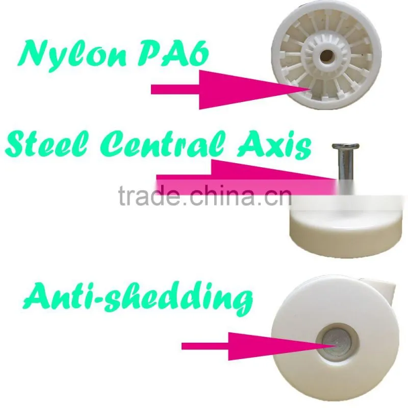 2015 discount durable 1.5 inches grey nylon U plate swivel twin plastic casters for wardrobe